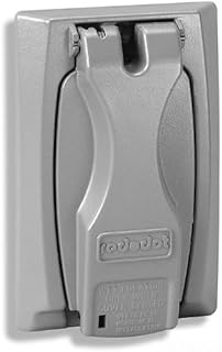 Red Dot CCU Flip-Lid Cover, Universal, Weatherproof, Single Lid, 1 Gang, Silver