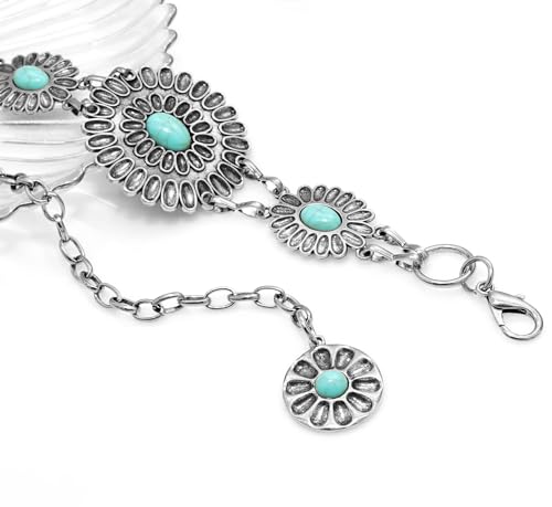 Image of Women's Concho Chain Belt Western Cowgirl Metal Waist Chain Belt for Dress