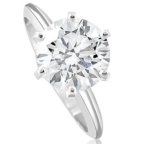 Pompeii Certified 3 Ct Diamond Solitaire Platinum Engagement Ring Lab Grown (FG,VS1-VS2)