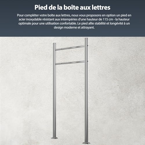 Boîte aux lettres étanche sécurisée avec compartiment et plaque gravée