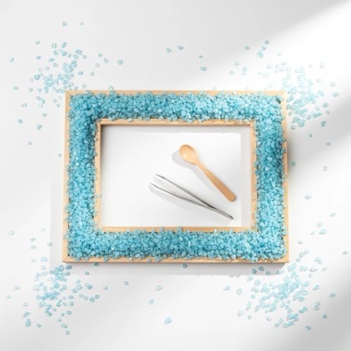 Image of Light Blue Crushed Glass Sand Broken Pieces for Resin Art,Crafts,15 OZ | Fairy Garden Rocks,Crush Gravels,Vase Fillers Stones,Candle Holder Decorations