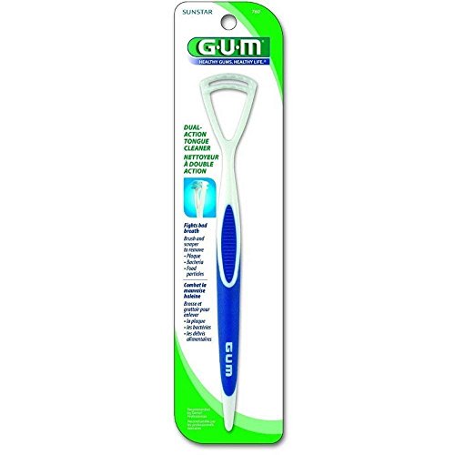 GUM Dual-Action Tongue Cleaner - Colors May Vary 1 Each Pack of 6