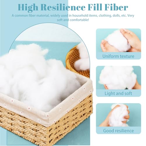 Image of LOKUNN 3.09lb /1400g Polyester Fiber Fill, (2.12oz~3.97lb) Stuffing Pillow Filling Stuffing Cushion Filling, Batting High Resilience Fill Fiber for Stuffed Animals /DIY Crafts (White)