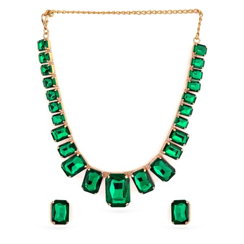 Image of Rubans Necklace Set Trendy Stylish Crystal Jewellery Gift for Women & Girls