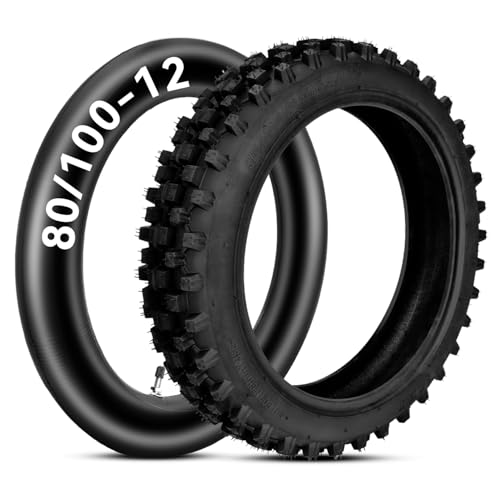 HIAORS 3.00-12 80/100-12 Dirt Bike Rear Tire and...