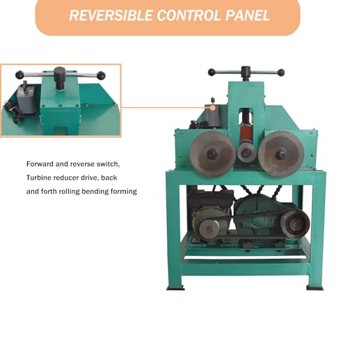 HayWHNKN Pipe Tube Bender Electric Tube Roller Bender 9 Round and 8 Square Die Set Multi-function Pipe Bender Machine Steel Bar Tube Ring Roller Bender 110V 1.5KW