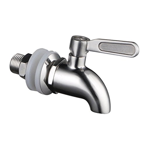 HONPHIER Beverage Dispenser Spigot Replacement SUS304 Stainless Steel Replacement Spigot for Glass Ceramic Drink Beverage Dispenser, Juice Cold Drink Water Tea Wine Barrel Beer Faucet Tap (12mm)
