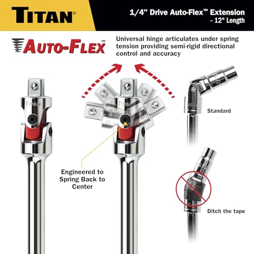 Image of Titan 66112 1 /4-Inch x 12-Inch Auto Flex Universal Joint Extension Adapter