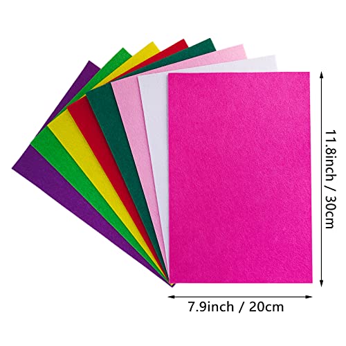Image of Jtnohx Stiff Felt, 2mm Thick Felt Sheets for Crafts, 8 inchx12 inch Hard Felt Fabric Squares 8Pcs for DIY Projects (Pink Green Series)