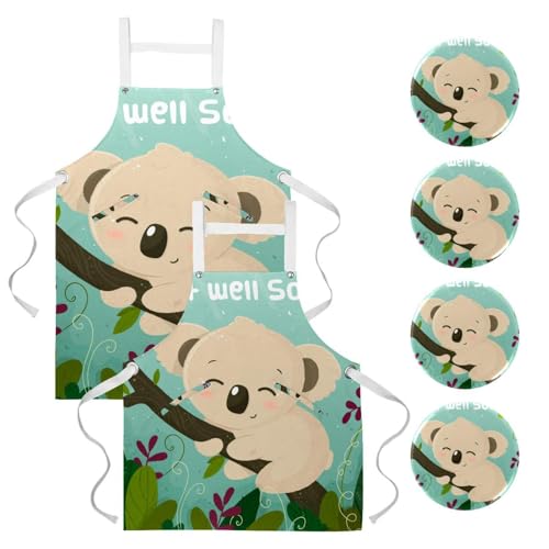 Tablier de cuisine Get Well Soon lot de 2 avec broches pour offrir