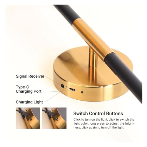 Aplique dorado regulable de 80cm con diseño magnético y recargable por USB Tipo-C 6