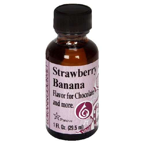 LorAnn Sabores solubles en aceite para chocolate, aceite de fresa y plátano, botellas de 1 onza (paquete de 4)