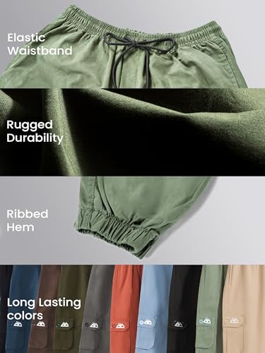 Image of Beyoung Cotton Solid Elastic with Drawstring Cargo Joggers for Men | Regular Fit | 2 Spacious Pockets | Smooth Texture