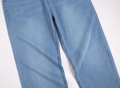 Image of QIMYUM Men's Wide-Leg Baggy Flex Jeans Relaxed Loose Fit Long Denim Pants