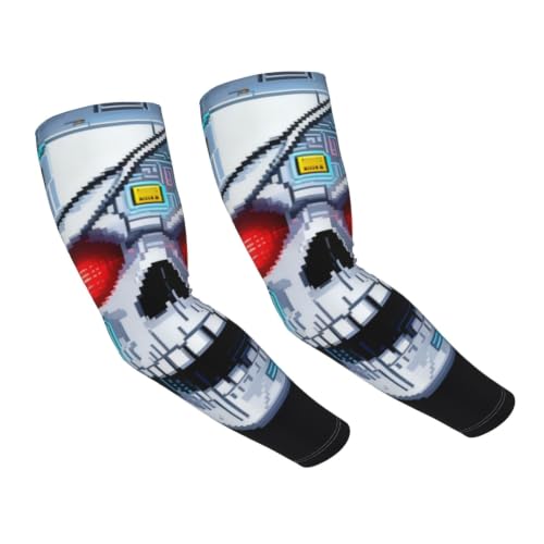 Eoyenbxvs Jolly Roger Pirate Skull Cooling Arm Sleeves Upf 50+ With Thumb Holes - Stretchable Compression Sleeve For Men & Women, Lightweight For Golf, Running.