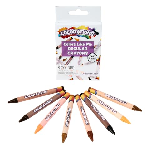Image of Colors Like me Crayons, 8 Colors, Regular Size, Assortment of 8 Realistic Skin Tones, Diversity, Inclusion & Equity, Multicultural Expression