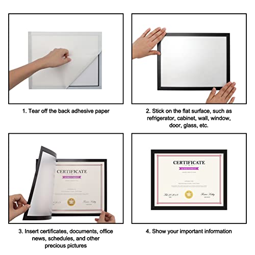 Hoikwo KYXK811CX-C 12 Packs 8.5 X 11 Black Adhesive Magnetic Frames For Letter Document Holder thumb #4