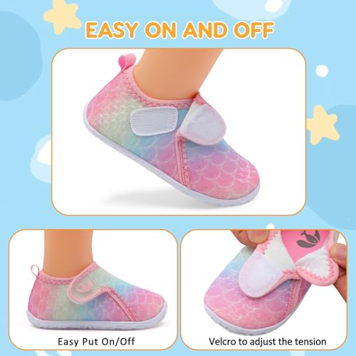 Image of FEETCITY Baby Boys Girls Water Sport Shoes Barefoot Kids Aqua Socks Quick-Dry Beach Swim Pool Shoes