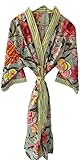 Indian Floral Print Cotton Kimono Robe, Dressing Gown, Boho hippie Kimono, Japanese Robe, Bath Robe,