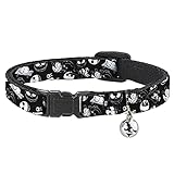 Buckle-Down Cat Collar Breakaway Nightmare Before Christmas Jack Scary Teddy Killer Duck 8 to 12 Inches 0.5 Inch Wide