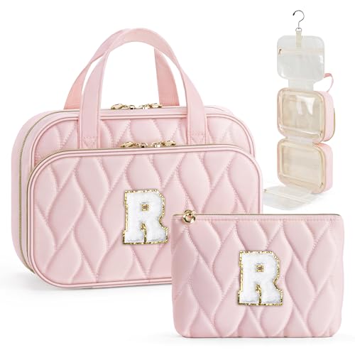 YOOLIFE Hanging Bag Initial Travel Toiletry Bag Large Capacity Personalized Toiletry for Traveling Women Travel Gifts for Women R