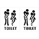 ENDBOOM 2 Stück Toilettenaufkleber, Badezimmerdekorationen, Toilettenschilder Für Männer Und Frauen, 3d-Toilettenaufkleber, Pvc-Aufkleber, Lustige Toilettentürschilder (Schwarz)