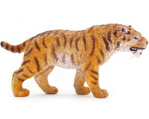 Gemini&Genius Smilodon Toy Figure for Kids, Saber-Toothed Tiger Animals Action Figure Toys for Kids (Smilodon)