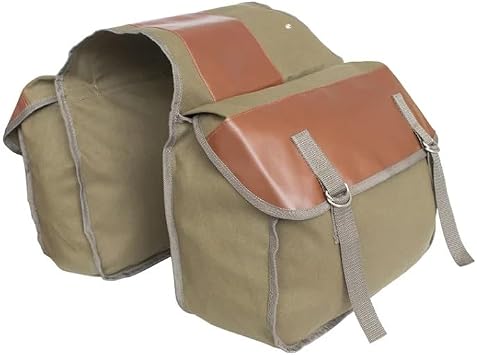 Motorcycle Rear Luggage Bag Vintage Motorcycle Side Bags Universal Large Capacity Saddle Bag Canvas Waterproof BagBrown