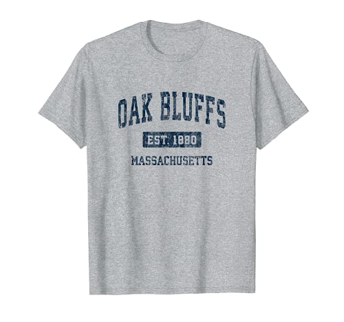 Oak Bluffs Massachusetts MA Vintage Sport Design Navy Maglietta