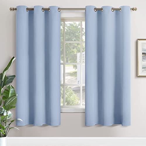 Image of YoungsTex Light Blue Room Darkening Curtains 72 Inch Length for Bedroom - Thermal Insulated Drapes with Grommet Privacy Protection for Kids Living Room Window, 2 Panels, 42 x 72 Inch