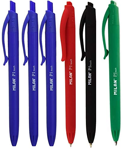 6 Boligrafos milan p1 touch surtidos …