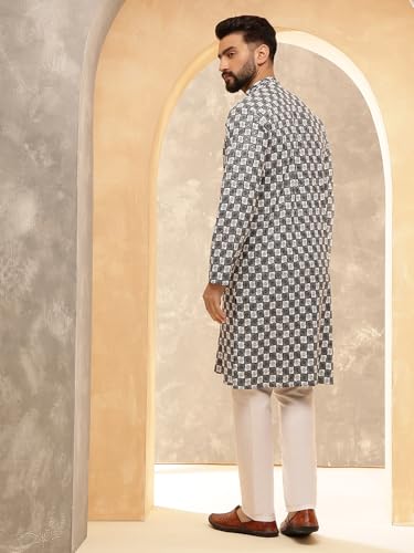 Sojanya (Since 1958 Men'S Cotton Rayon Embroidered Sequinned Only Long Kurta4