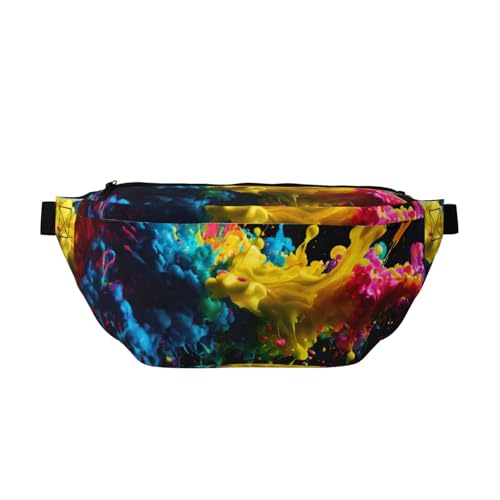 Sac banane de course à pied sangle ajustable sacoche running motif peinture sport