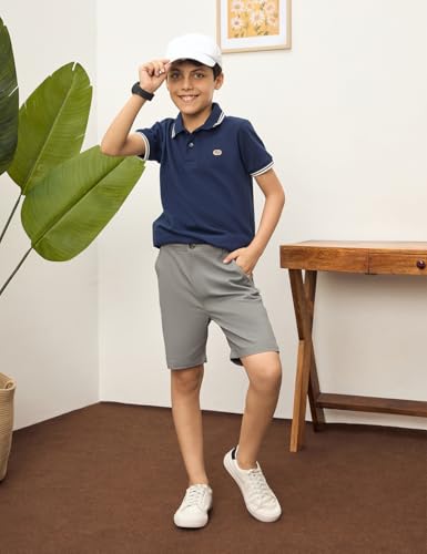 Image of Amazon Brand - Symbol Boy's Cotton Chino /Cargo Shorts | Elasticated Waistband | Age 6-14 Years