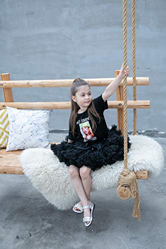 Baby Girl Tulle Skirt Extra Fluffy Petticoat For Girls 36 Colors Kids Tutu Skirt Ballet Pettiskirt For Little Girl (6M-10T) Black S #TOP2