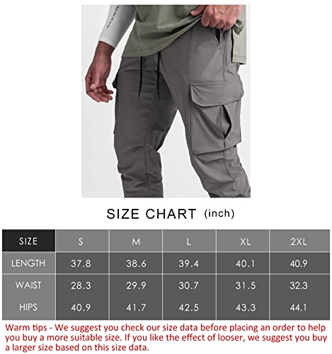 Surenow Mens Running Jogger Pants Workout Athletic Sweatpants Lightweight Thin Quick Dry Tapered Hiking Pants Sports Pants Gray #TOP6