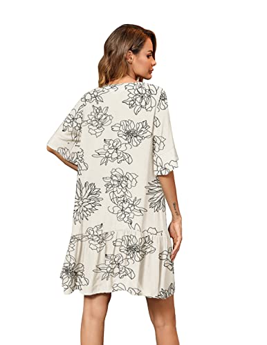 Aoulaydo Swimsuit Cover Ups For Women Sexy Beach Cover Up Dress Short Sleeves Bathing Suit Coverup #TOP4