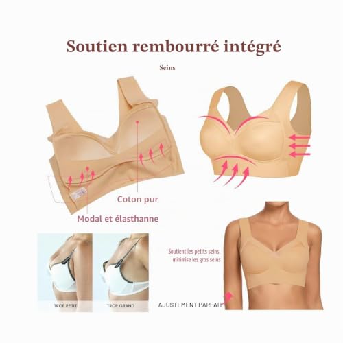 WOWENY Soutien Gorge sans Armature 85g Stretchy Zero Feel Bralette Femme Invisible Zero Couture Bra, Zero Marque sur la Peau, Ultra Confort Bustier, Bonnets Non-Amovibles Brassière, Brun, L – vue 5