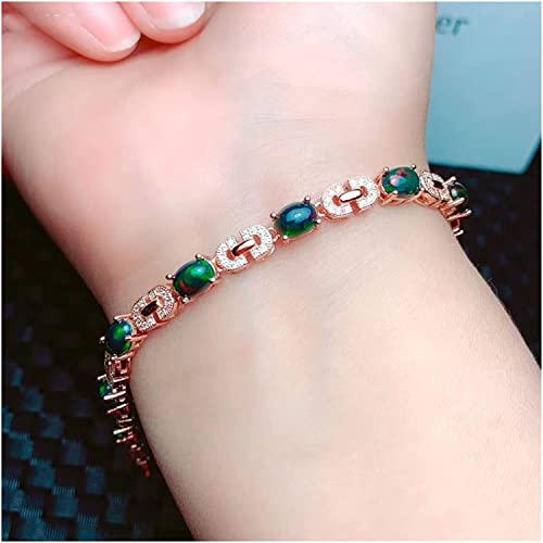 Bracelet en opale naturelle et argent véritable pour femme éclatant