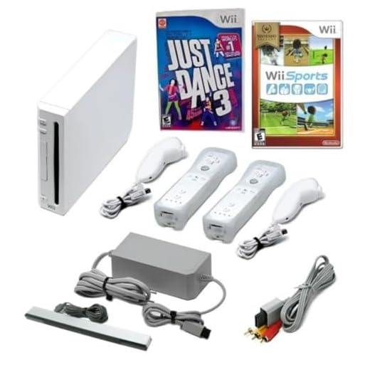Nintendo Wii Console Bundle with Just Dance 3, Wii Sports & 2 Controllers