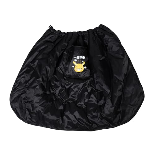 PartyKindom 風エプロン 冬のスクーター ボタンフラッシュバルブ ステアリングホイールカバー トイレバルブ 単層綿棒 車 冬の トガラスカバー 電動スクーターの付属品 コットン Black