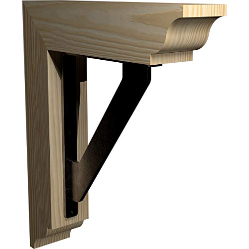 3 1/2"W x 14"D x 16"H Traditional Traditional Ironcrest Smooth Bracket, Douglas Fir (1 1/2"W x 10"D x 12"H Iron Bracket)