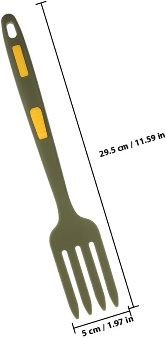 NUOBESTY Multi-function Silicone Cuisine Fork 2pcs Ergonomic Dinner Forks Reusable Kitchen Utensils for Pasta and Salad Cooking