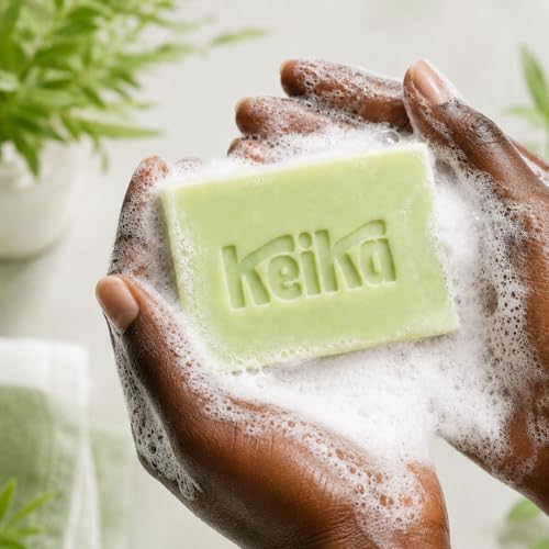 Image of Keika Tea Tree Soap Bar with French Green Clay for Eczema, Psoriasis, Face, Body, Men Women Teens with Oily Skin, 5 oz.