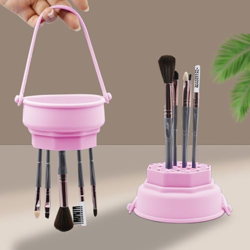 KASESSS 3 in 1 Limpiador Brochas Maquillaje, Silicona Limpiador de Brochas de Maquillaje Extraíble Limpia Brochas Maquillaje Makeup Brush Cleaner para Limpieza Secar y Almacenar de Pinceles Cosméticos - imagen 5