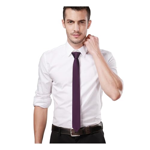 Image of Landisun Black Tie Men Women Solid Skinny Ties Slim Ties Satin Tie