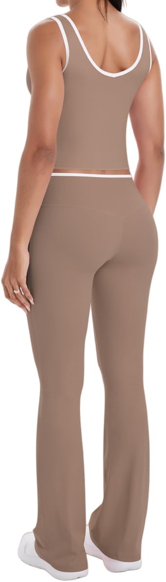 Women Workout Sets 2 Piece Colorblock Athletic Gym Yoga Outfits