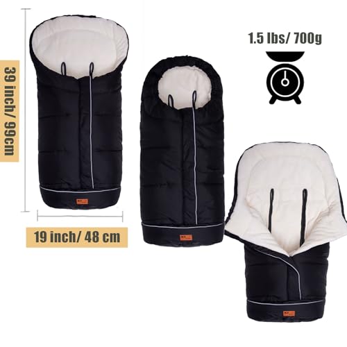 Image of Go 3 Season Stroller Footmuff for Toddler, Stroller Blanket to Protect Your Baby in Outdoor, Warm Soft Bunting Bag for Most Stroller, Winter Waterproof Stroller Sleeping Bag