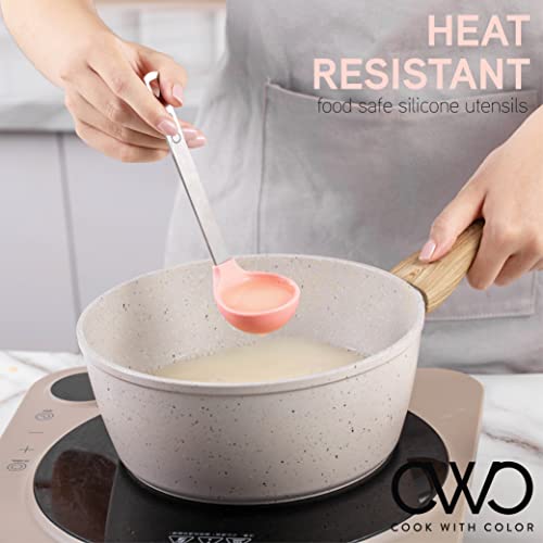 Cook With Color Mini Kitchen Utensil Set- 3 Pc. Stainless Steel Handles With Silicone Kitchen (Pink) #TOP3