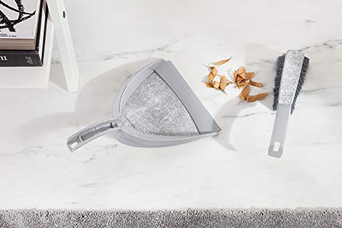 York Handfeger Und Schaufel Besen Und Kehrschaufel Kehrblech Kehrset Kehrgarnitur 23,8 x 33 x 10,3 cm Grau, Legierter Stahl, Grey, 2-teiliges Set – Bild 6